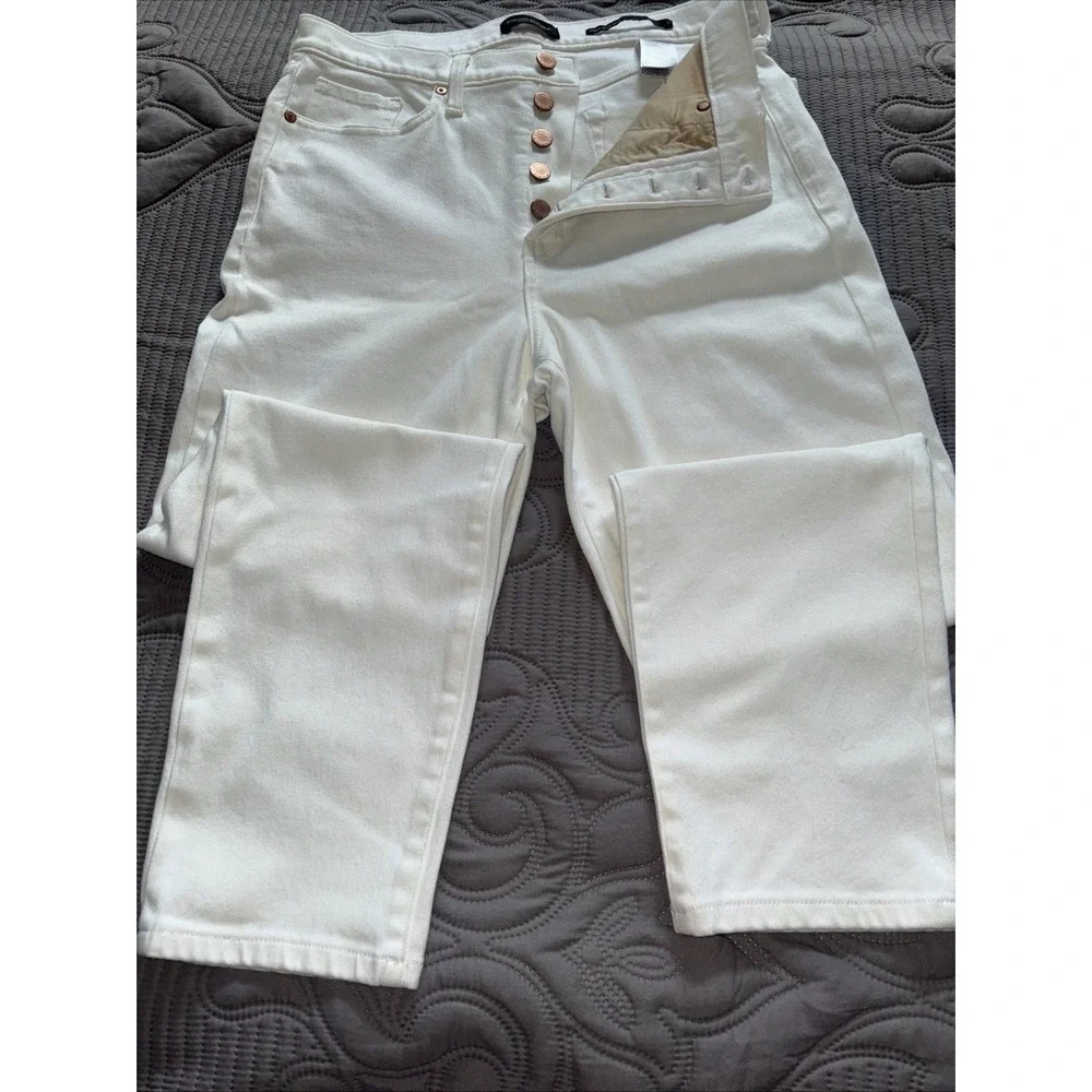 Banana Republic Premium Jeans Women 31L White High-Rise Slim Ankle Length 5 EUC - Picture 6 of 9